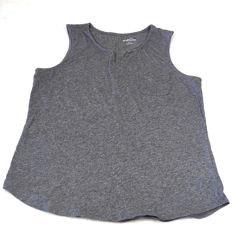 Eddie Bauer charcoal heather tank top L EUC